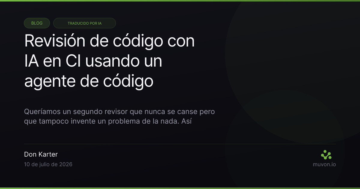 Un agente de IA de código abierto como segundo revisor de código en GitHub Actions con octomind-action publicando hallazgos como comentarios en el PR