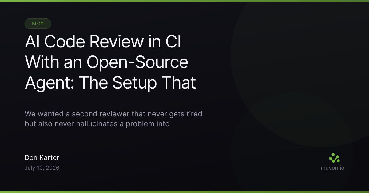 Running an open-source AI agent as a second code reviewer in GitHub Actions with octomind-action posting findings as PR comments