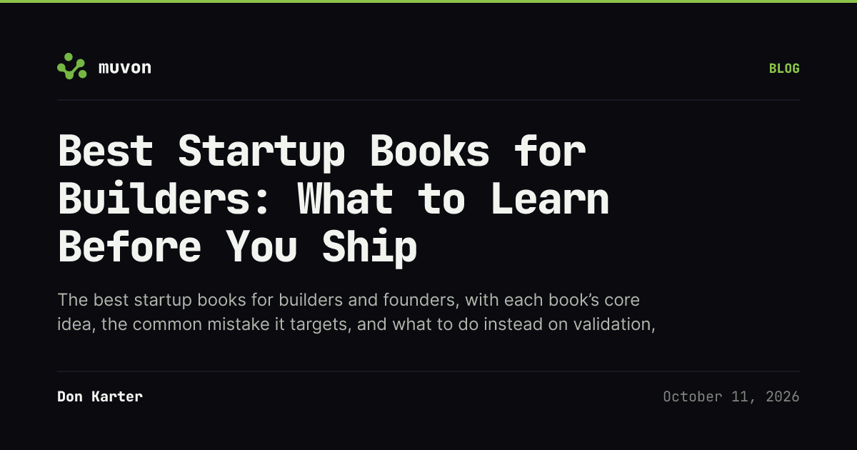 A builder’s decision map connecting 22 of the best books for startups to product problems and actions for this week