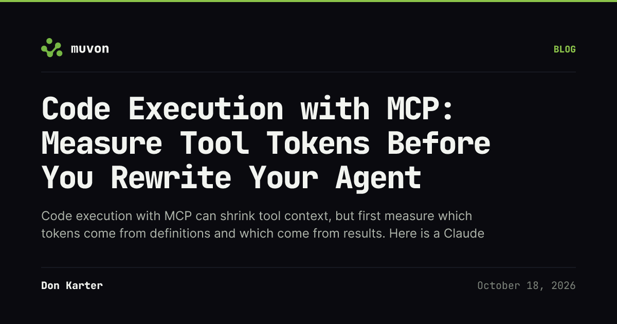 A comparison of MCP tool definitions, on-demand tool search, and code execution, with token measurement steps for Claude Code, Codex, and the Anthropic API