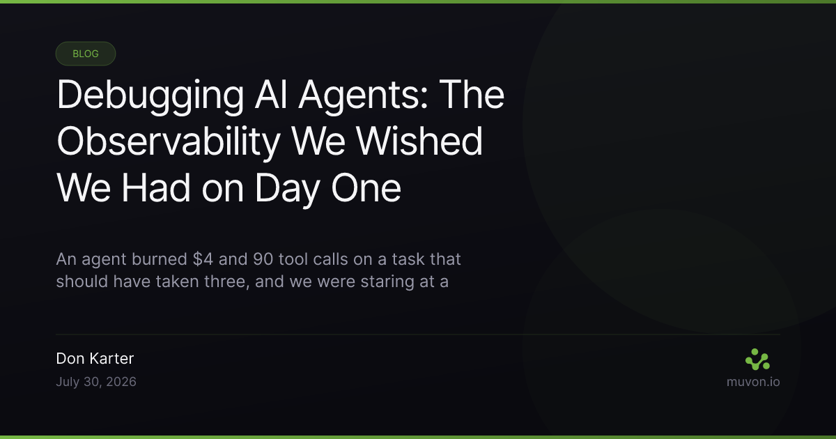 How to debug AI agents with Octomind observability — per-request cost reports, token breakdowns, the JSONL session log, RUST_LOG tracing, machine-readable jsonl output, and OctoHub proxy logging every upstream LLM request