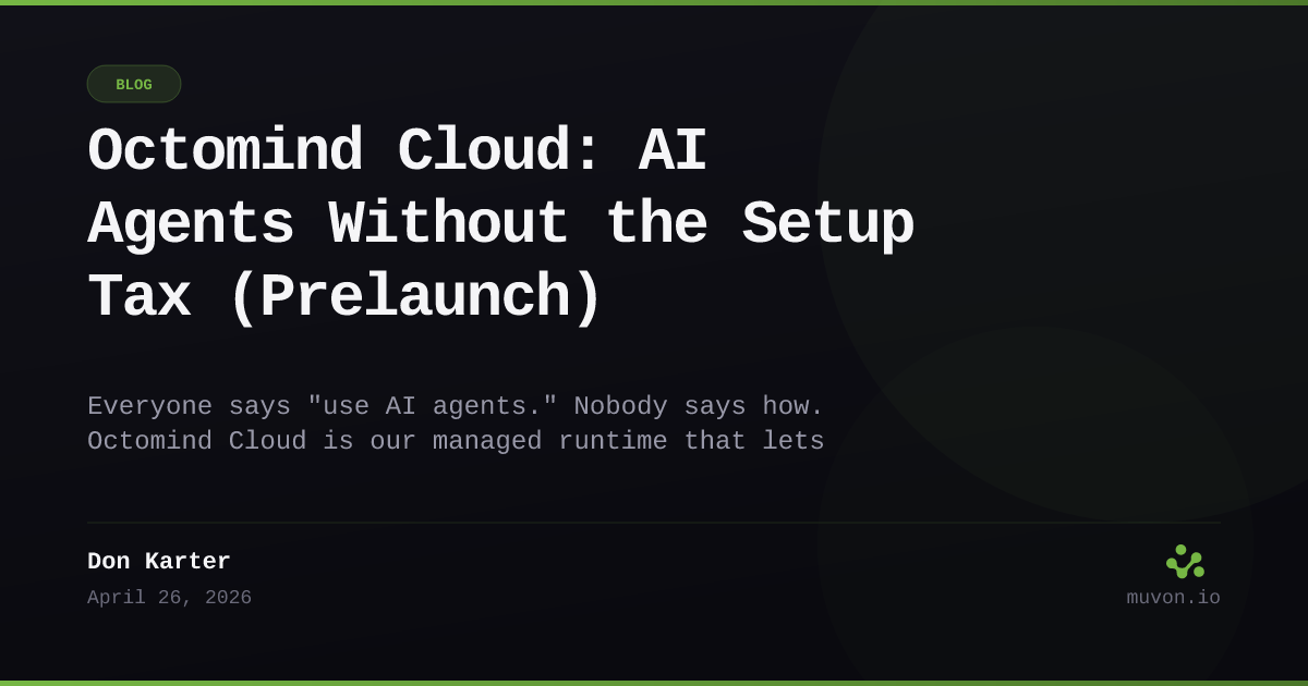 Octomind Cloud prelaunch — managed AI agent runtime, launching June 1, 2026