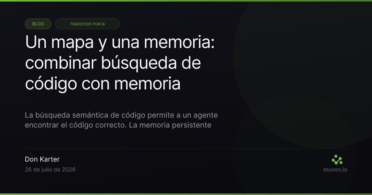 Combinar la búsqueda semántica de código de Octocode con la memoria persistente de Octobrain para que un agente de IA encuentre el código correcto y recuerde las decisiones sobre él