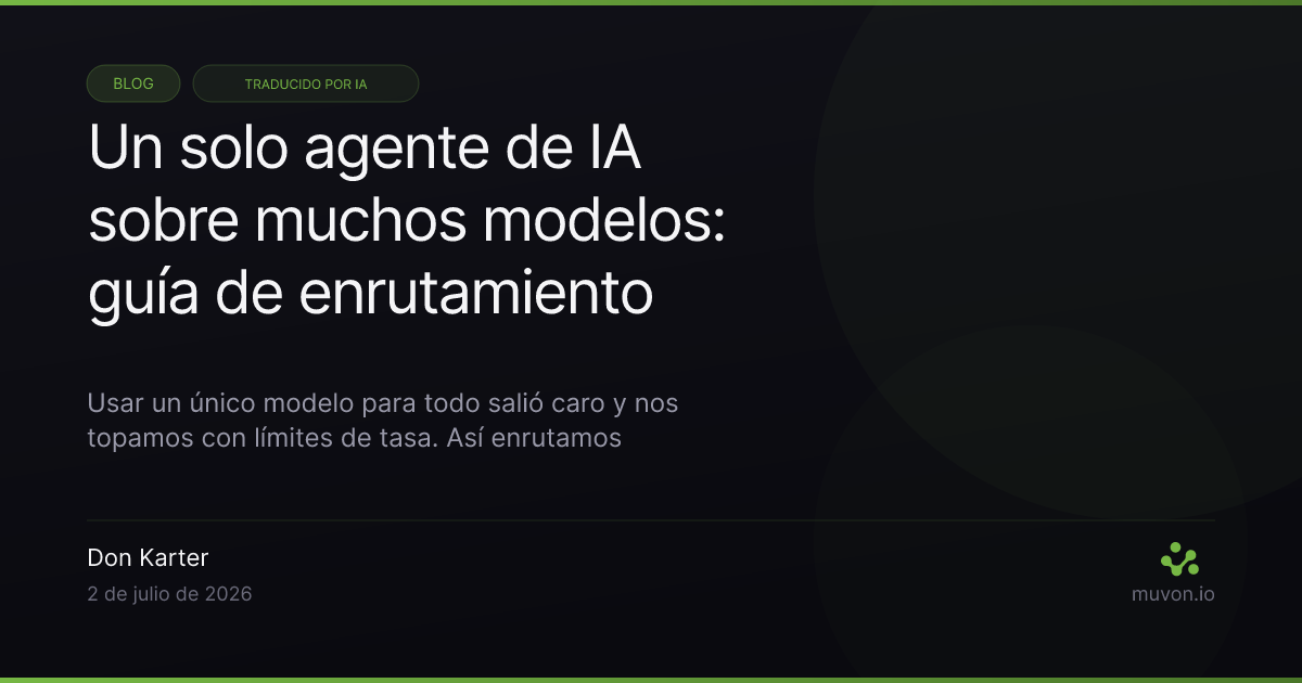 Repartir un agente de Octomind entre muchos proveedores de LLM — modelos baratos para investigacion y compresion, un modelo potente para la revision, modelos locales para el trabajo masivo, con cadenas reales de configuracion provider model